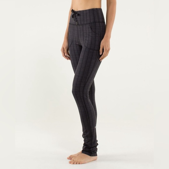 Lululemon Skinny Will Pant Ziggy Wee September Black Gray High Waist Leggings 2 - Picture 4 of 9